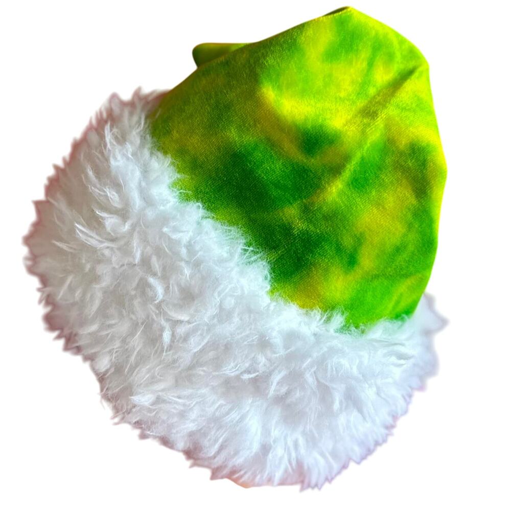 Handcrafted Tie Dye Santa Hat Grinch Green Christmas Holiday Hippie Brand New